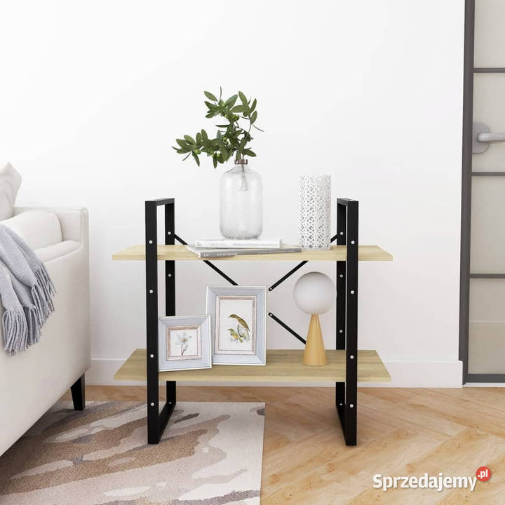 2poziomowy regał na książki dąb sonoma 80x30x70 mazowieckie Warszawa