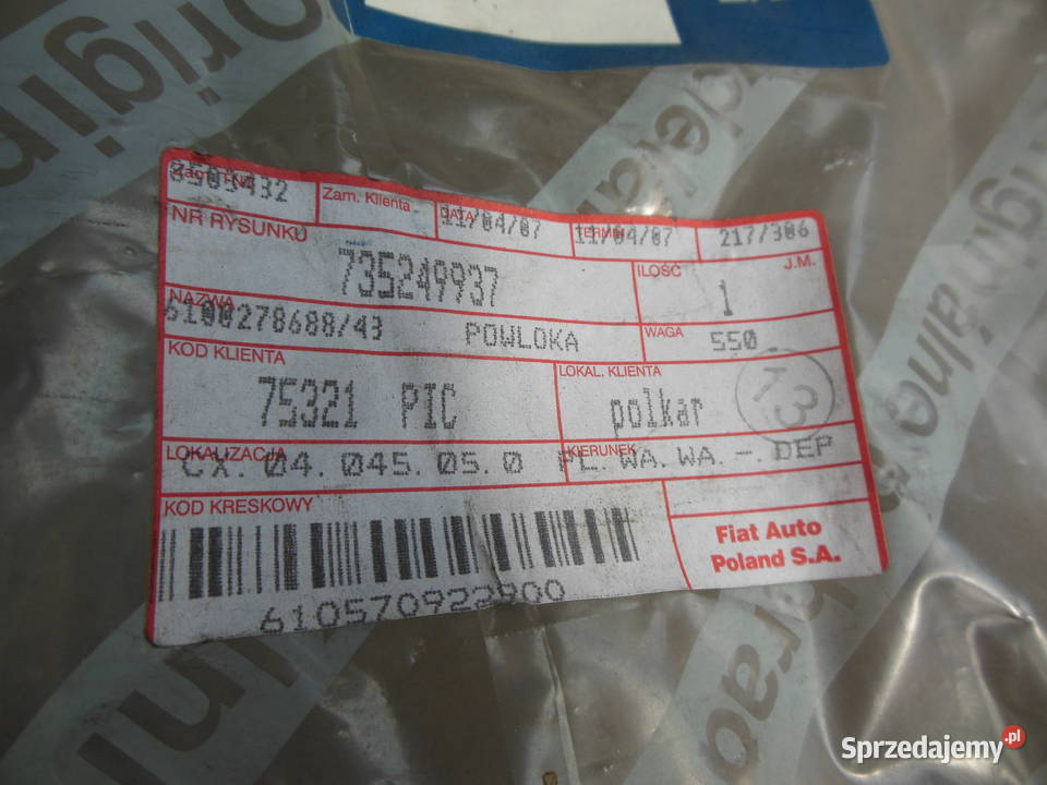 NAKŁADKA PASA TYLNEGO FIAT BRAVA WEW 735249937