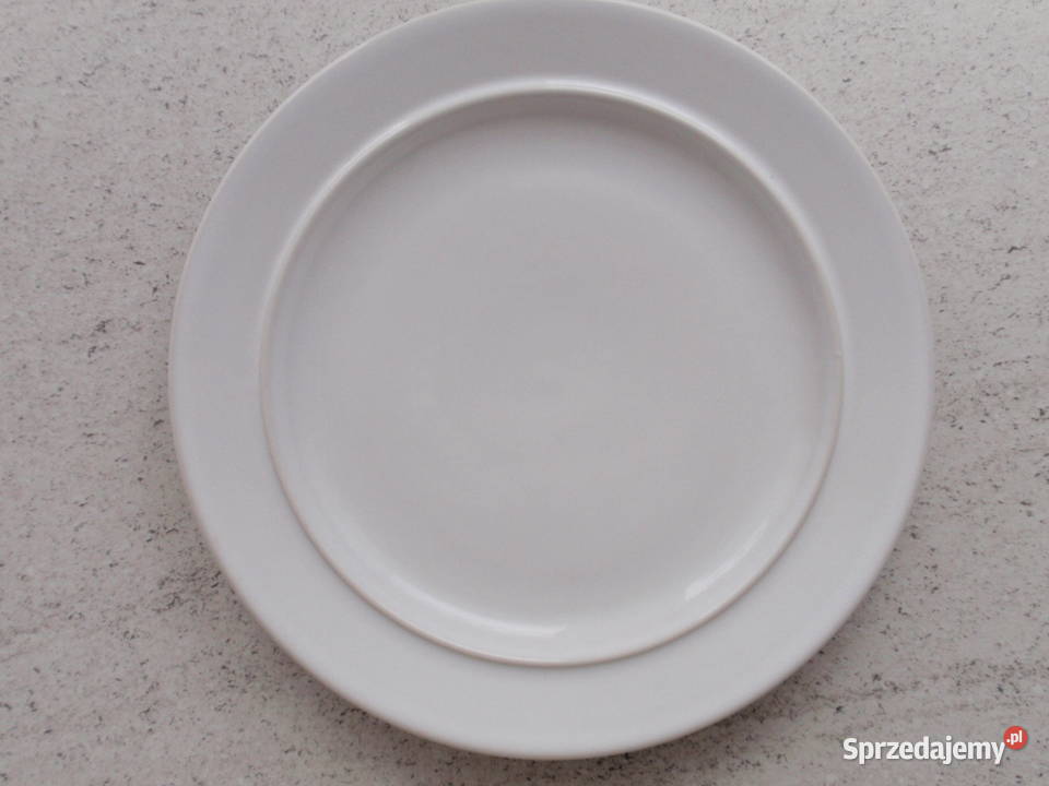 Talerze porcelanowe TUŁOWICE białe z czasów PRL Talerze i talerzyki