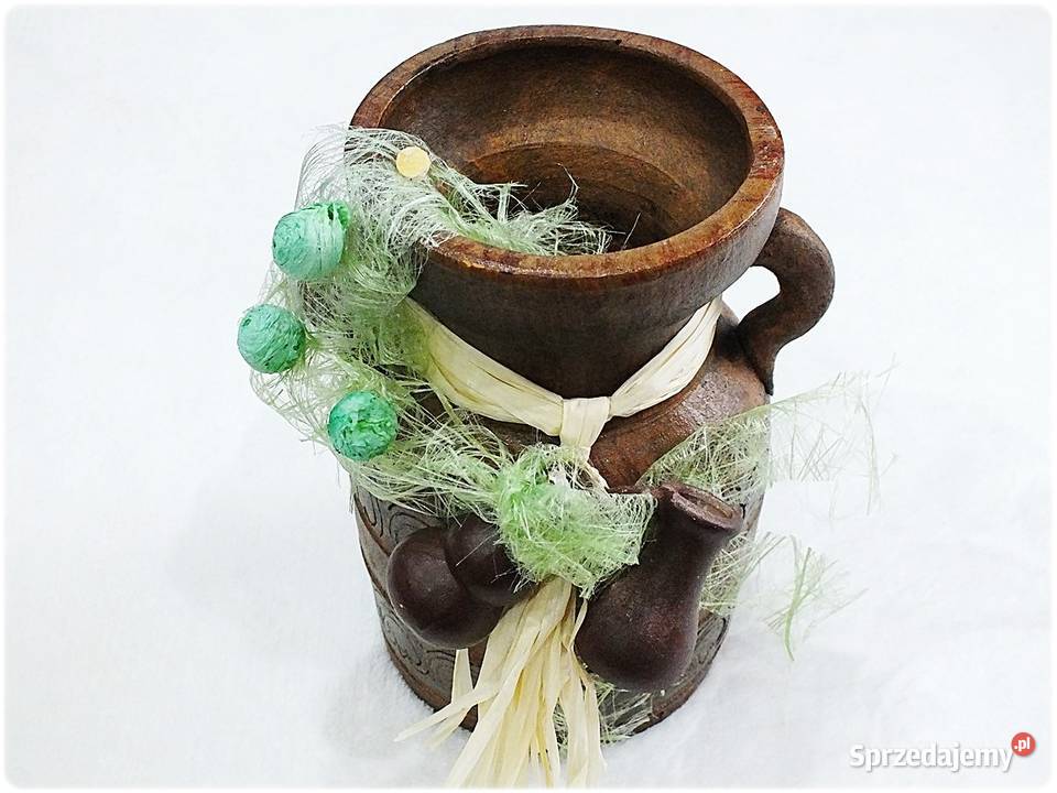 Dzbanek Dzban dekoracyjny gliniany Piękna Figurki i rzeźby Żary