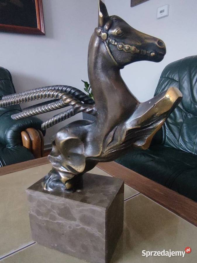 WYJĄTKOWA RZEŹBA ART DECO INDUSTRIAL PEGAZ Rzeźby i figury Janów Lubelski