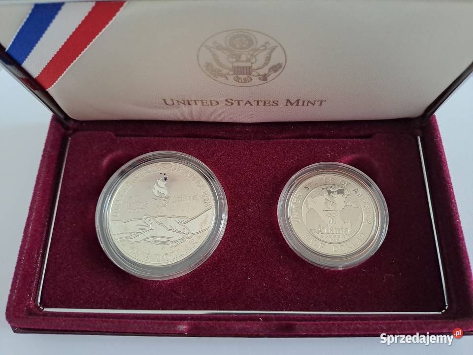monety USA zestaw 1 i 12 dolara Olimpiada Warszawa