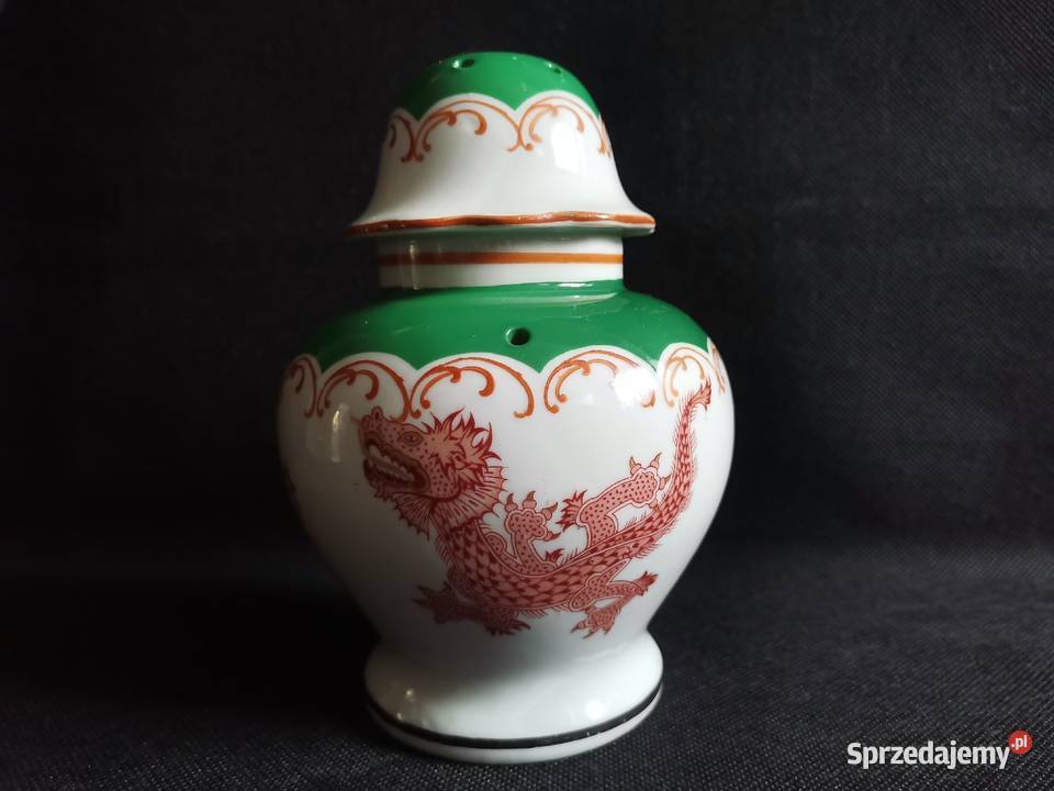 Stara porcelanowa orientalna lampa lampka Porcelana i szkło śląskie Katowice