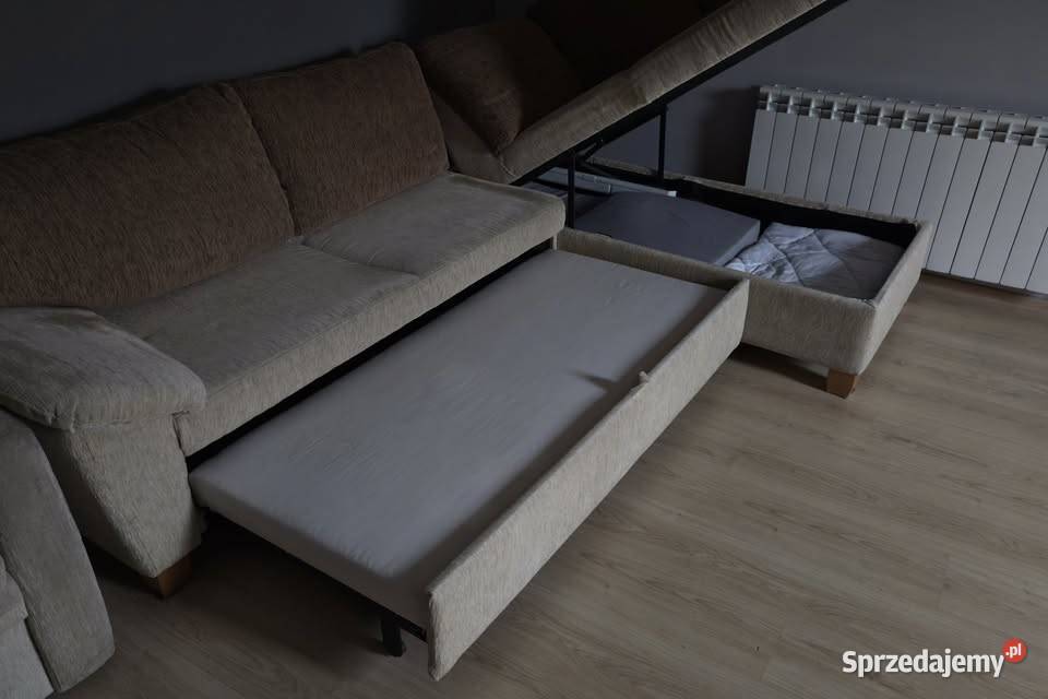 Zadbany narożnik z funkcją spania fotel Stan lubuskie Nowe Miasteczko