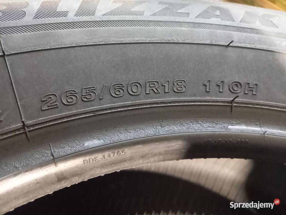 4x Opona UŻYWANA ZIMOWA 26560R18 BRIDGESTONE 242 podlaskie Zaścianki