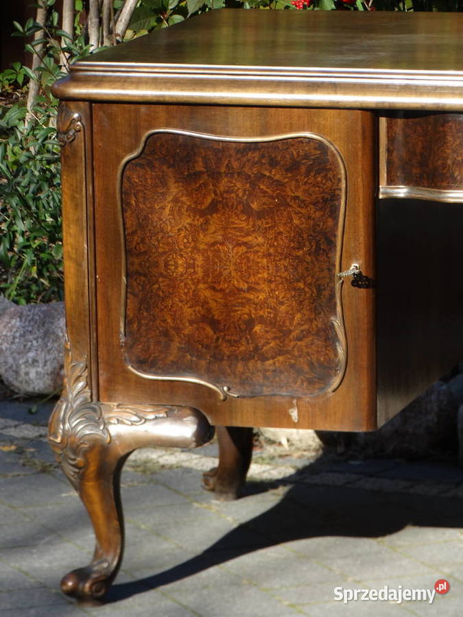Dwustronne biurko gabinetowe rzeźbione ludwik 161.5cm