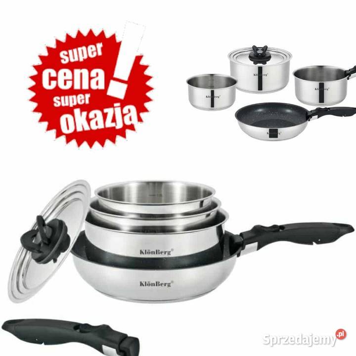 159 Garnki nierdzewne Klonberg z odpinana rączką Zabrze sprzedam