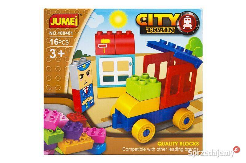 Klocki Jumei 3 City KOLEJKA 16 elementów 20x19 Klocki Poznań