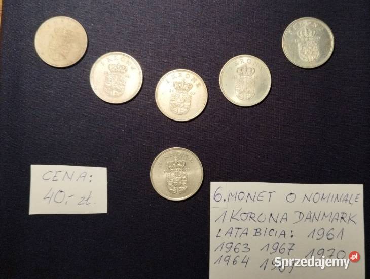 Monety 1 Korona Danmark kujawsko-pomorskie Nakło nad Notecią