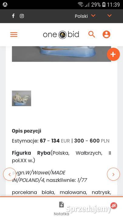 Rybka Wałbrzych porcelana Look lata 60 te Janów Lubelski