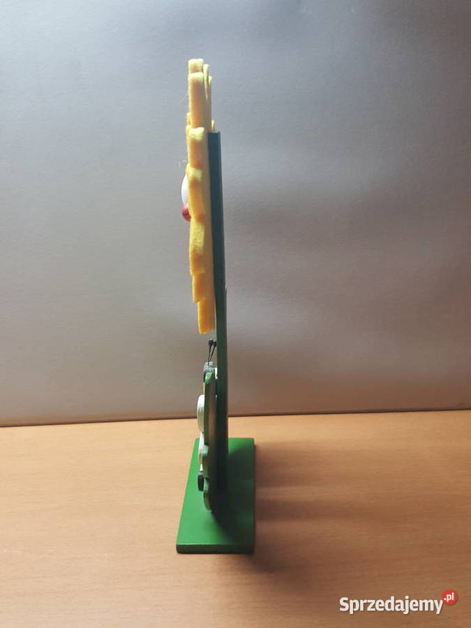 DEKORACJA drewniana kwiatek ozdobny stojący wielokolorowy