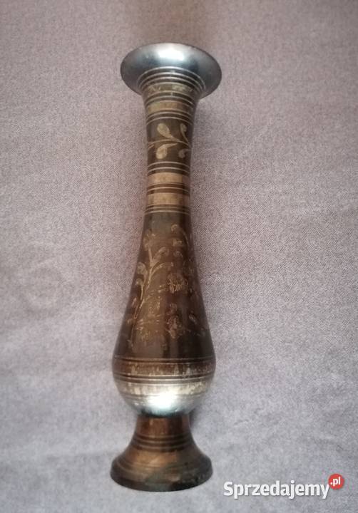 Wazon mosiężny czarnozłoty India wys 285 Łódź