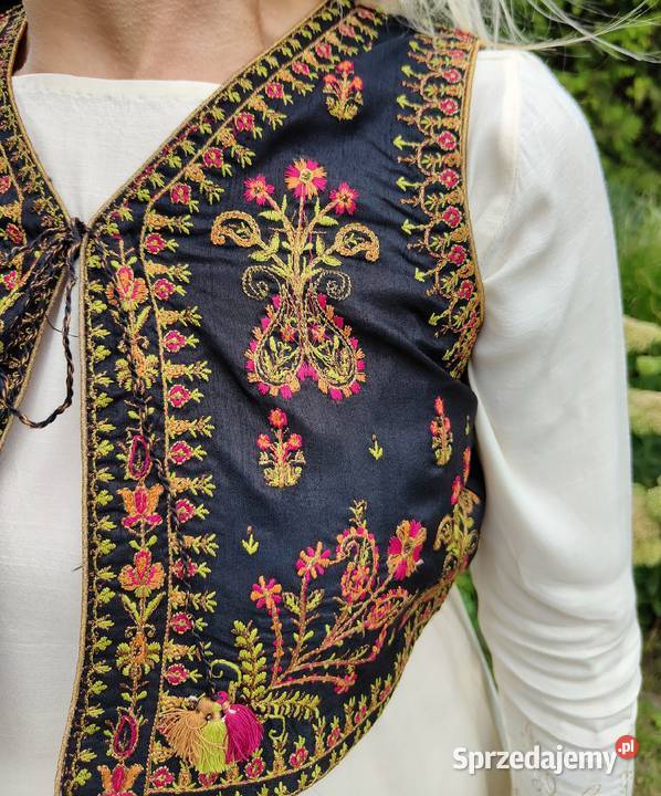 Czarna kamizelka bolerko gorset S 36 etno folk czarny Moda i Styl Szczecin