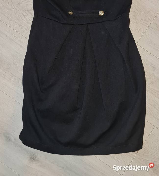 Sukienka damska czerń guziki 3638 Łódź