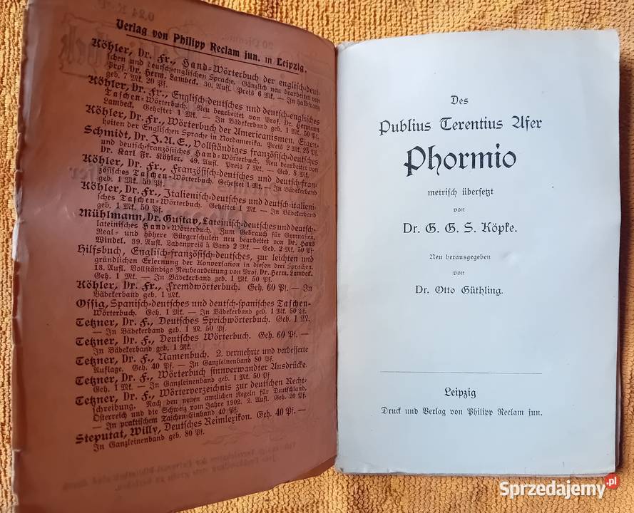 Publius Terentius Afer Phormio Philipp Reclam Koźminek