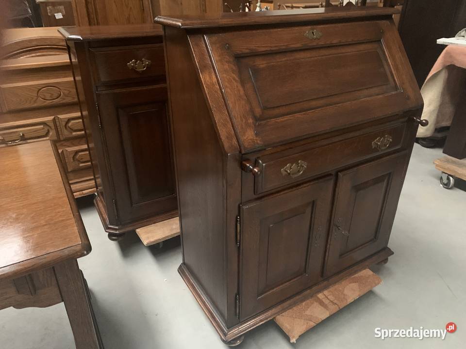 Piękny dębowy holenderski sekretarzyk 100 lite Meble Ślesin
