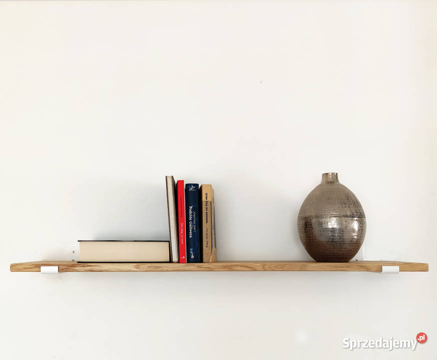 Półka dębowa wisząca Industrial na stalowych Poznań