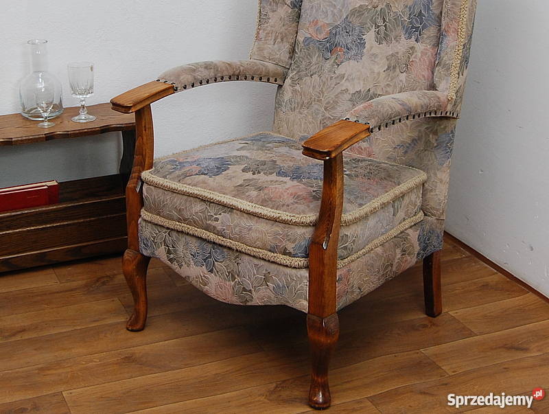 PIĘKNY I WYGODNY USZAK FOTEL NA SPRĘŻYNACH Świdnica