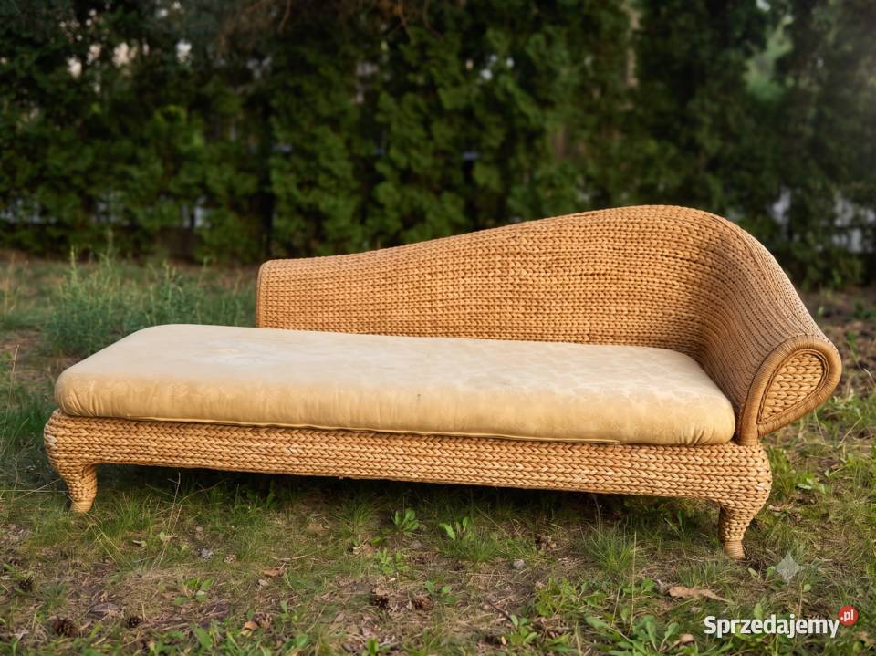 Stylowy szezlongleżanka z naturalnego rattanu mazowieckie Warszawa