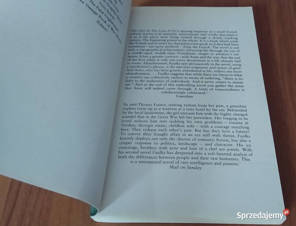 The girl at the Lion Dor Sebastian Faulks miękka Gdańsk