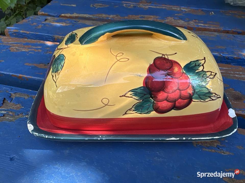 Porcelanowa maselniczka kwiatowa w kwiaty Poznań