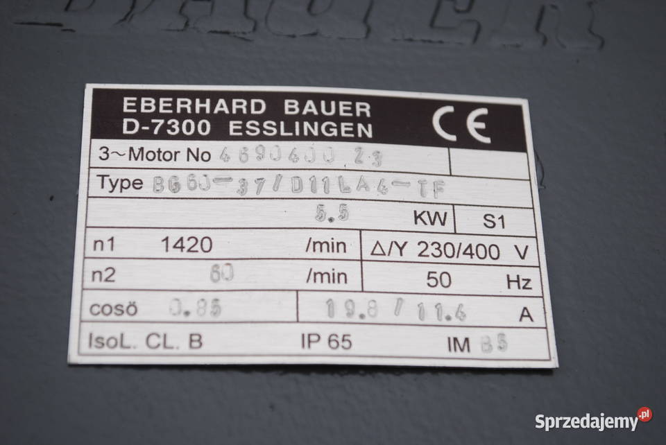 Motoreduktor kołnierzowy 55kw 60obrmin FIRMY Kargowa