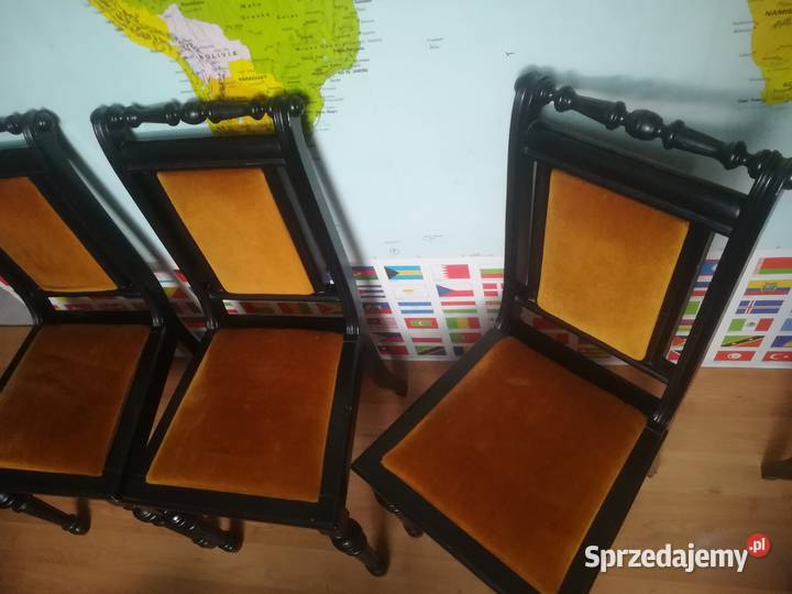 Krzesła PRL Fameg 4 sztuki ZPM Gwardii ludowej Kąty Wrocławskie