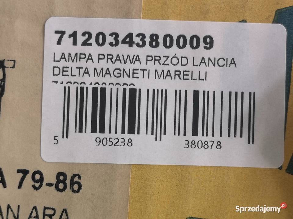 LAMPA PRAWY PRZÓD LANCIA DELTA 19791986 NOWA Lampy przeciwmgielne lubelskie