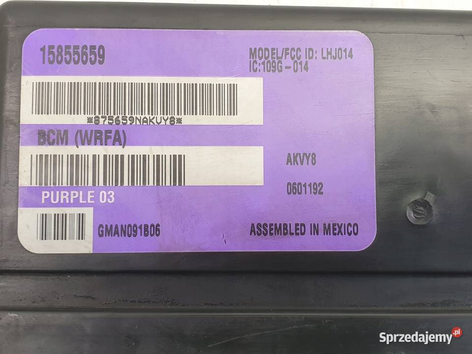 MODUŁ NADWOZIA Chevrolet Equinox 34 V6 15855659 Rudka