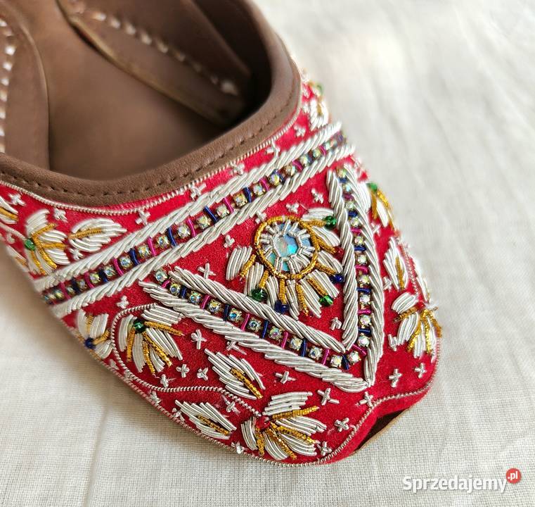 Indyjskie buty baleriny khussa 37 zdobione Balerinki Szczecin