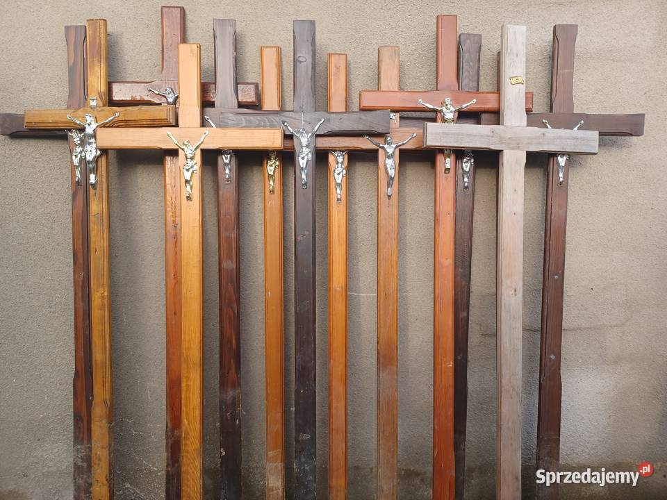Krzyż drewniany nagrobny na cmentarz krzyże wielkopolskie
