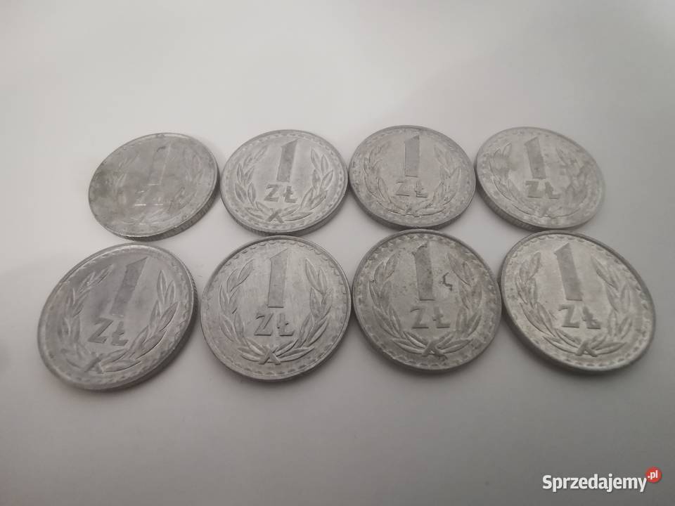 Stare monety 1 złoty 1985 rok PRL 8 sztuk