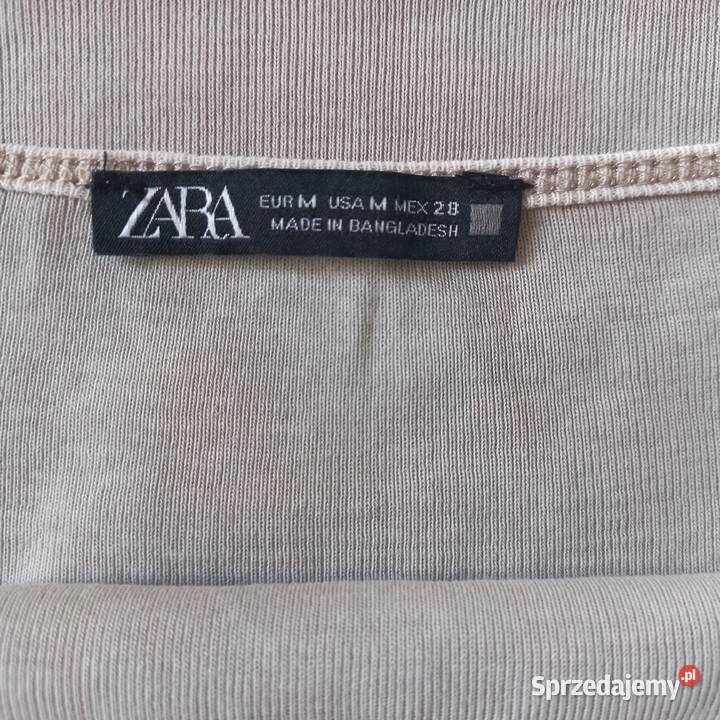 Bluzka beżowa Tshirt Krótki Rękaw r 38 Zara brązowy/beżowy Białystok