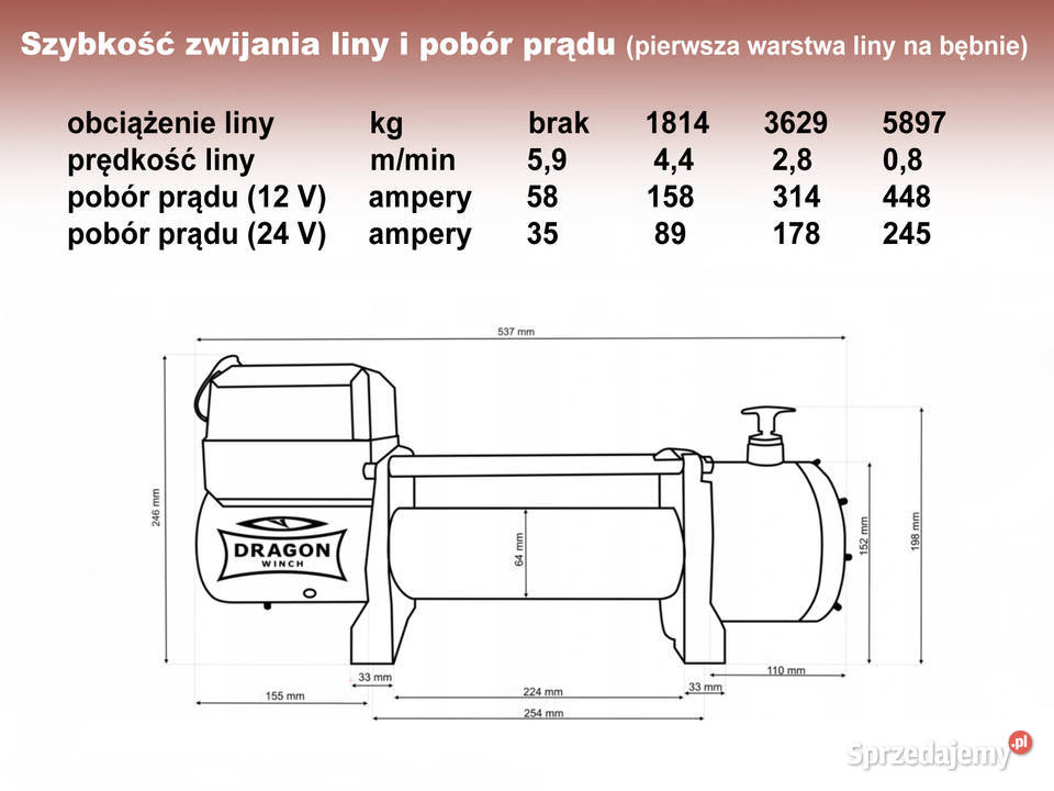 Wciagarka Wyciagarka Dragon Winch 13000HD Kielce