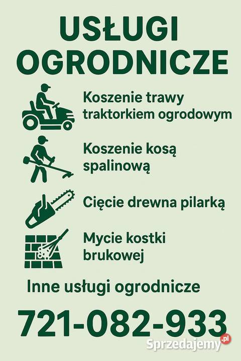 Koszenie trawy traktorkiem kosiarką i inne lubuskie Świebodzin ogród
