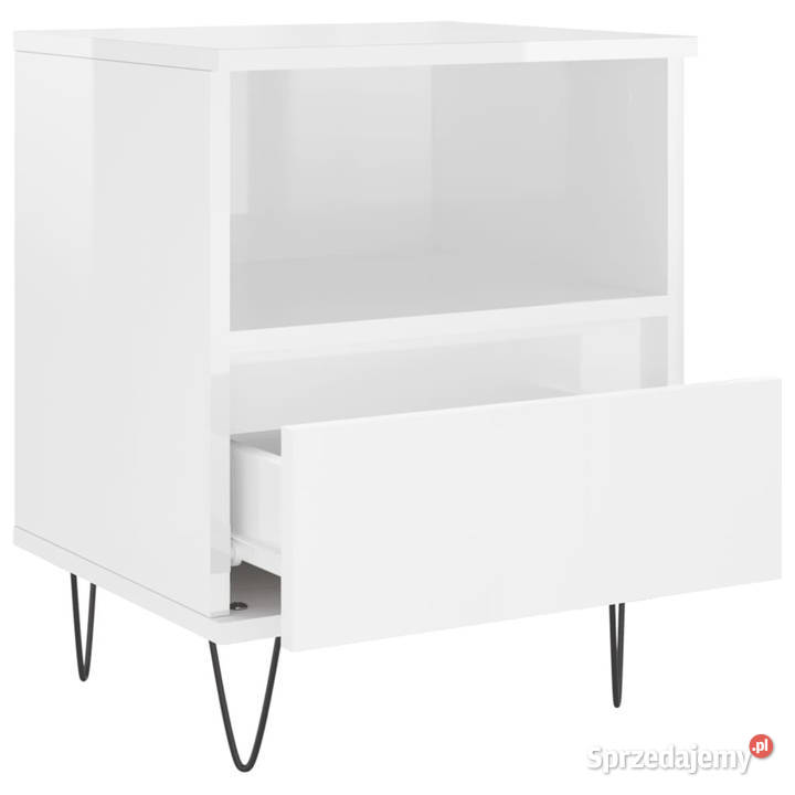 Szafki nocne 2 białe wysoki połysk 40x35x50 mazowieckie Warszawa