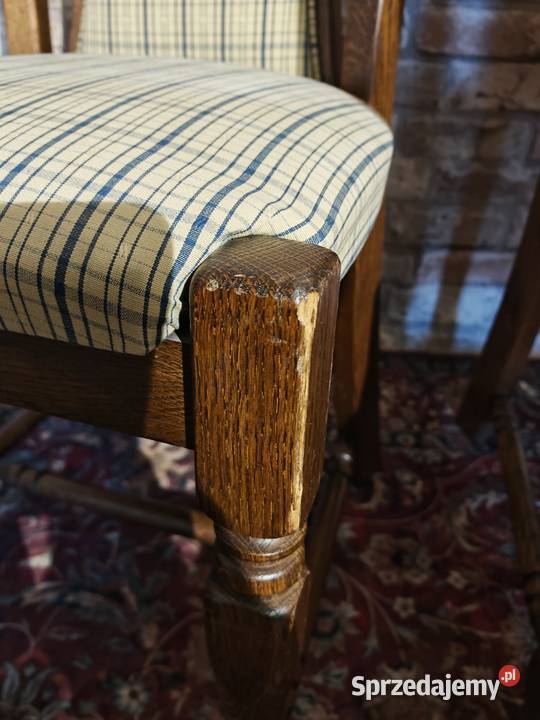 6 porządnych dębowych krzeseł świętokrzyskie