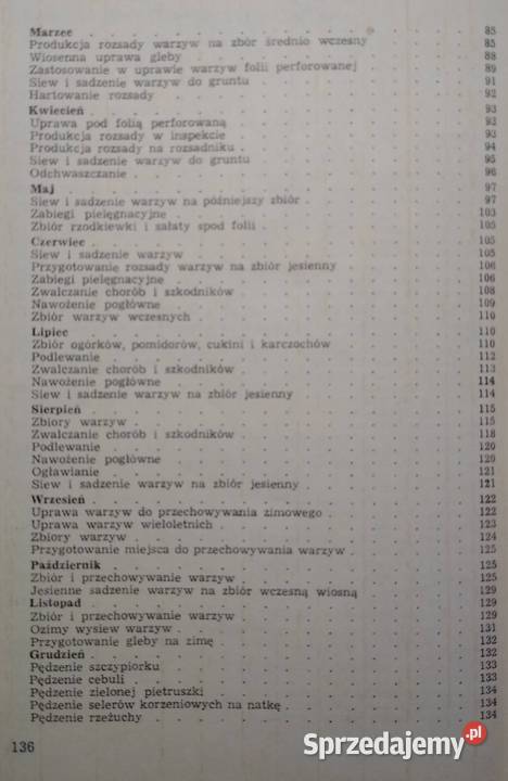 Terminarz upraw warzywnych K Elkner S Gdańsk