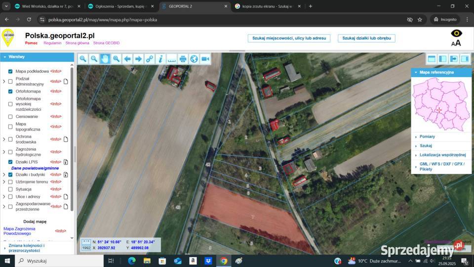 Wieś Wrońsko działka 7 pow 5400 m2 Gm Konopnica