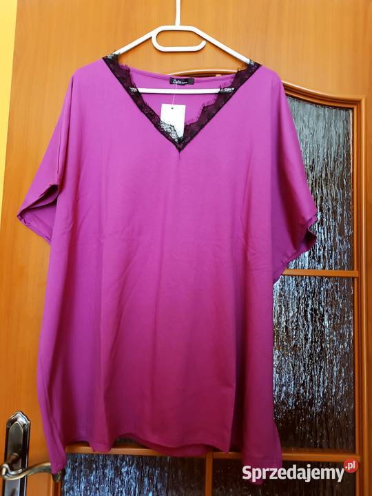 Bluzka fuksja z krótkim rękawem Cieszyn