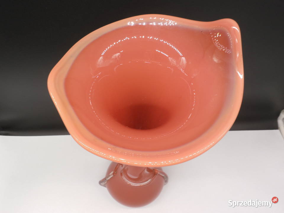 Artystyczny Wazon Kalia Szkło Kolorowe Oplot PRL Porcelana i szkło wielkopolskie Raszków