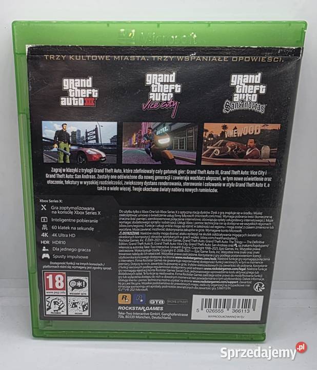 Gra Grand Theft Auto The Trilogy Xbox One Series Elbląg