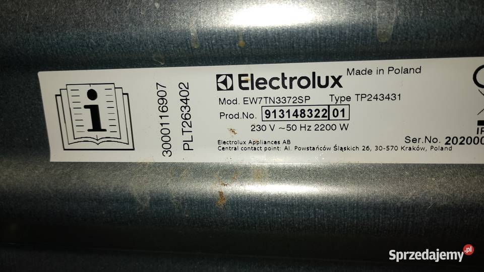 OKAZJA Pralka elektrolux inwertor 7 góry