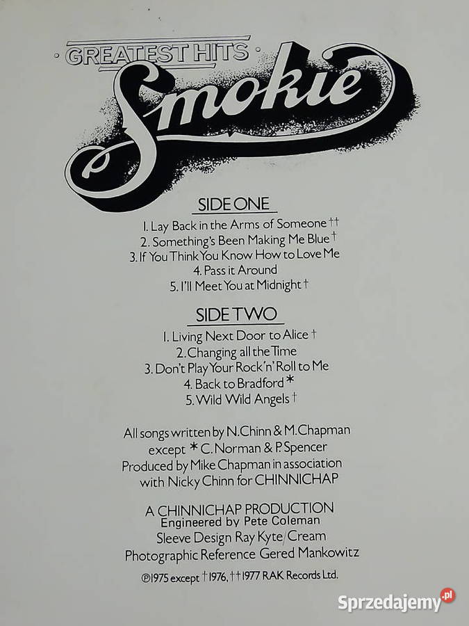 Smokie Greatest Hits RAK 1C 06498 751 Biłgoraj