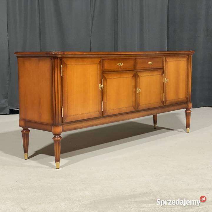 Intarsjowana komoda na zwężanych nogach Warrings Gryfice