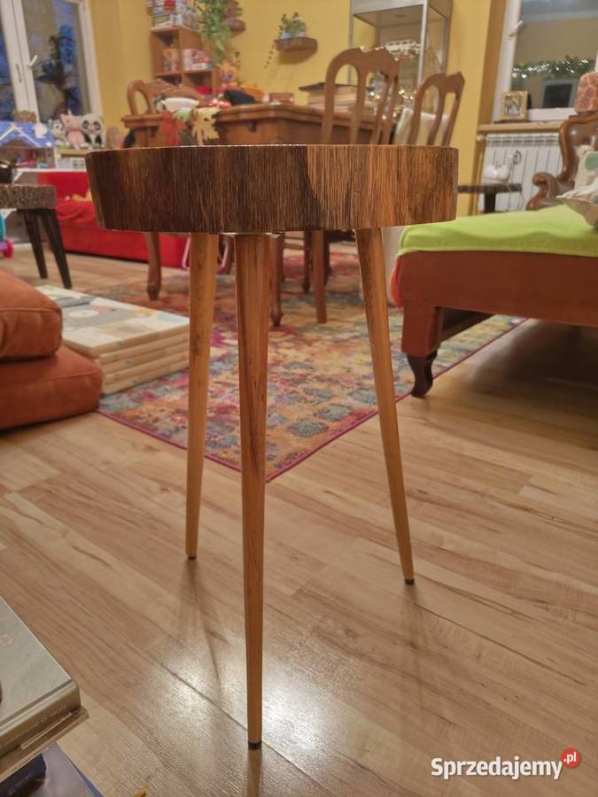 Stolik dębowy mały lakier 6cm łódzkie Łódź