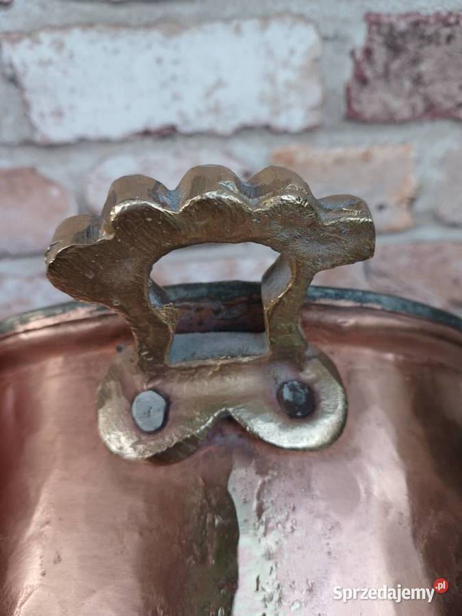 Miedziany garnek z pokrywką poj 3 litry mazowieckie Warszawa