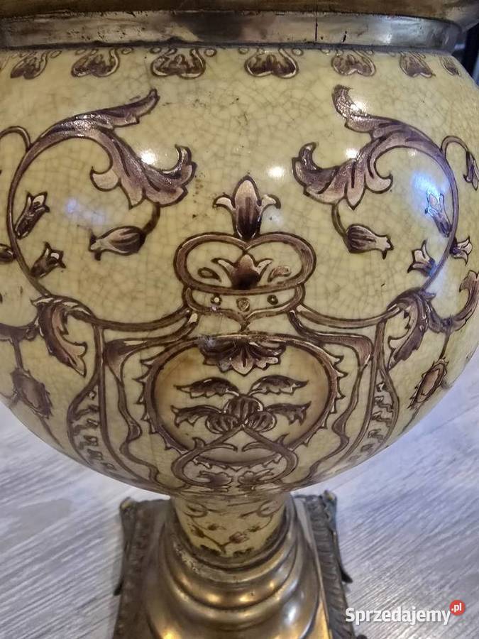Dwie stare amfory porcelanowomosiężne Chełm Śląski