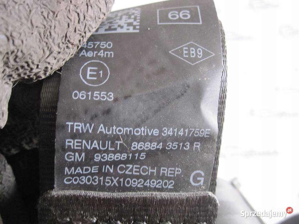 RENAULT TRAFIC III 15r pas bezpieczeństwa lewy dostawcze Kielce