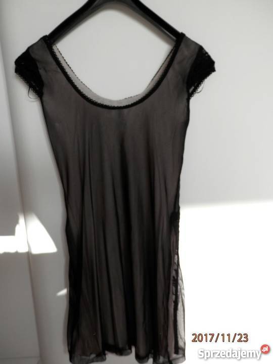 Sukienka HM Czarna Koronka Siateczka Dopasowana